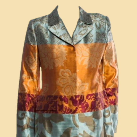 Oscar de la Renta Trench Coat Floral Print AND matching dress - Picture 2 of 8